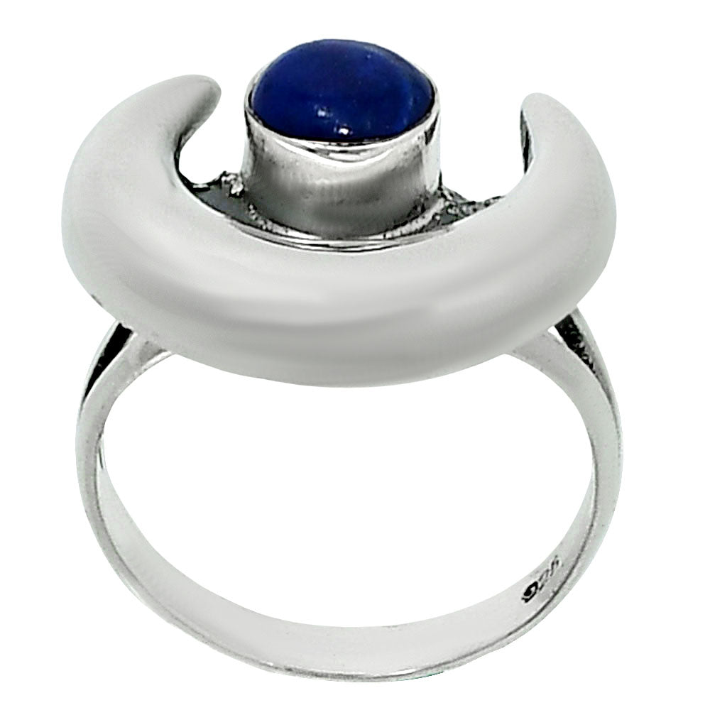 Moon Shape Natural Gemstone Ring 925 Sterling Silver Handmade Jewelry AGR1032 R-1072