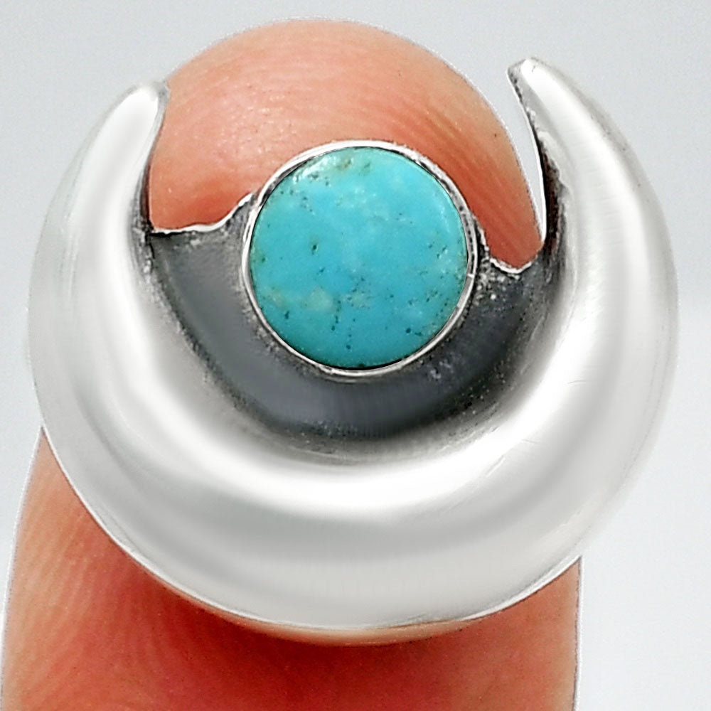 Moon Shape Natural Gemstone Ring 925 Sterling Silver Handmade Jewelry AGR1032 R-1072