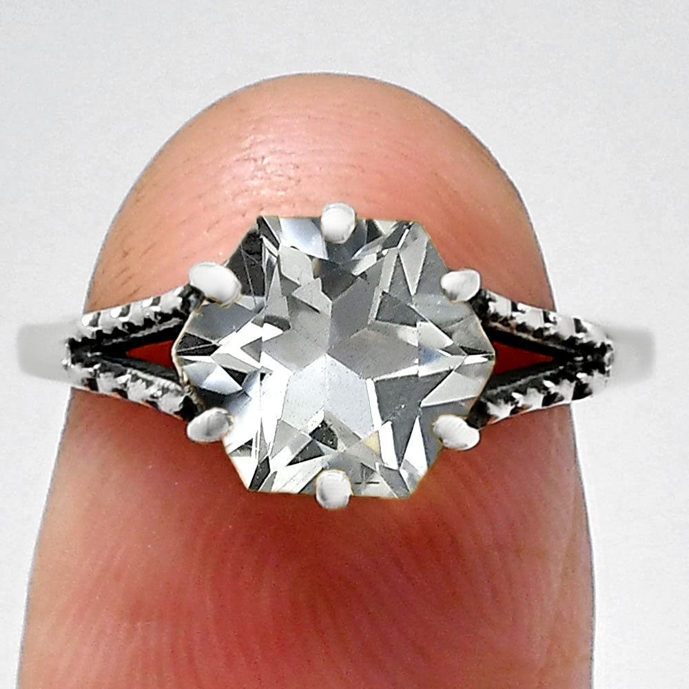 Hexagon Gemstone Ring 925 Sterling Silver Handmade Vintage Jewelry AGR1033 R-1746