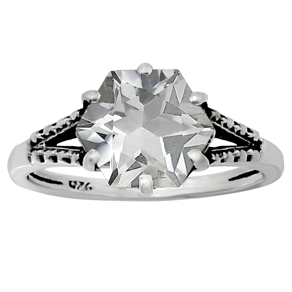 Hexagon Gemstone Ring 925 Sterling Silver Handmade Vintage Jewelry AGR1033 R-1746