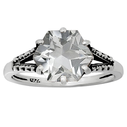 Hexagon Gemstone Ring 925 Sterling Silver Handmade Vintage Jewelry AGR1033 R-1746
