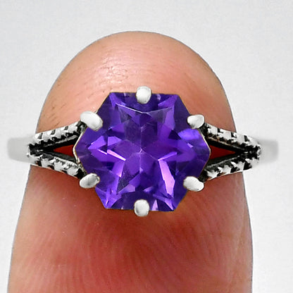 Hexagon Gemstone Ring 925 Sterling Silver Handmade Vintage Jewelry AGR1033 R-1746