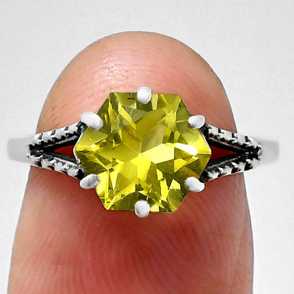 Hexagon Gemstone Ring 925 Sterling Silver Handmade Vintage Jewelry AGR1033 R-1746