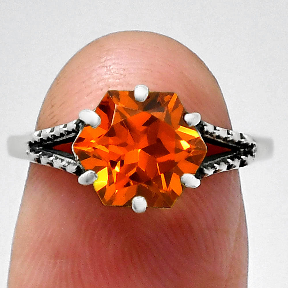 Hexagon Gemstone Ring 925 Sterling Silver Handmade Vintage Jewelry AGR1033 R-1746