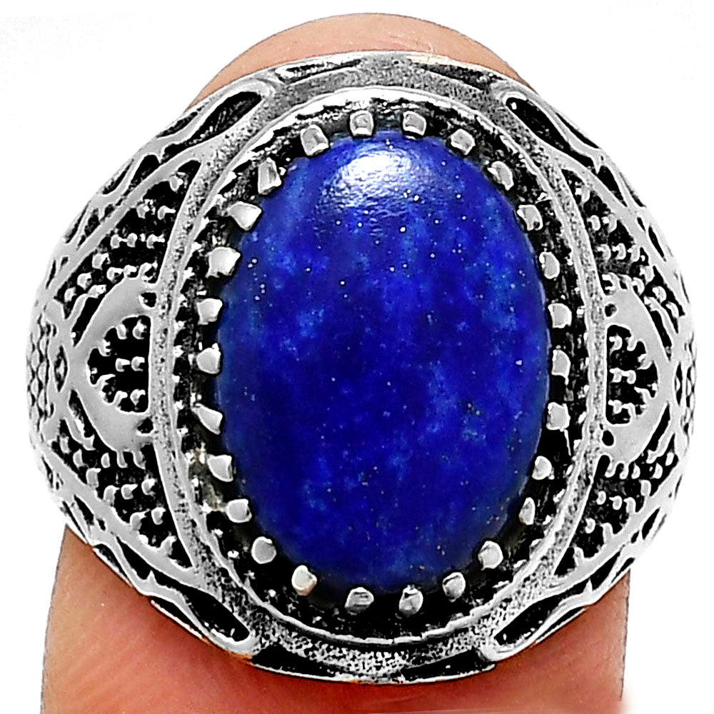 Artisan Unisex Oval Gemstone Statement Ring 925 Sterling Silver Vintage AGR1035 R-1738