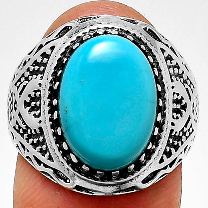 Artisan Unisex Oval Gemstone Statement Ring 925 Sterling Silver Vintage AGR1035 R-1738