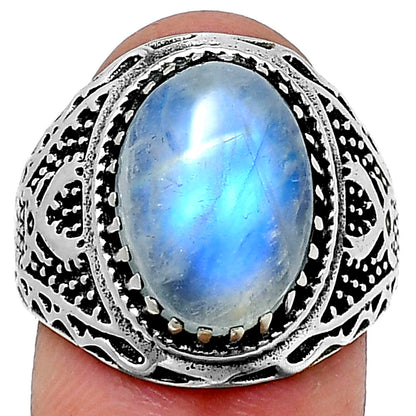Artisan Unisex Oval Gemstone Statement Ring 925 Sterling Silver Vintage AGR1035 R-1738