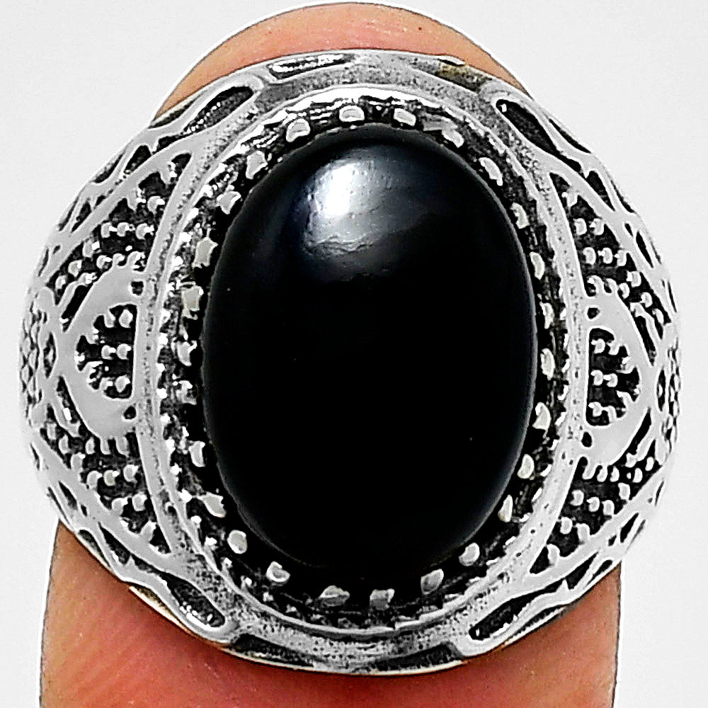 Artisan Unisex Oval Gemstone Statement Ring 925 Sterling Silver Vintage AGR1035 R-1738