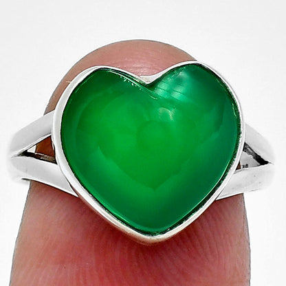 Heart Shape Natural Gemstone Ring 925 Sterling Silver Handmade Love Gift AGR1036 R-1073