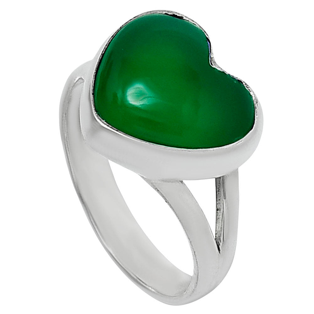 Heart Shape Natural Gemstone Ring 925 Sterling Silver Handmade Love Gift AGR1036 R-1073