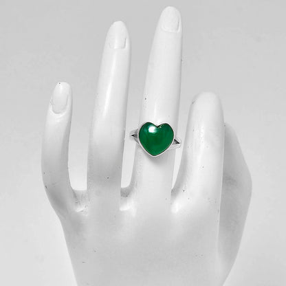 Heart Shape Natural Gemstone Ring 925 Sterling Silver Handmade Love Gift AGR1036 R-1073