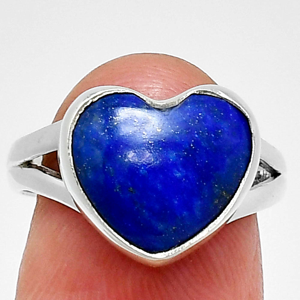 Heart Shape Natural Gemstone Ring 925 Sterling Silver Handmade Love Gift AGR1036 R-1073