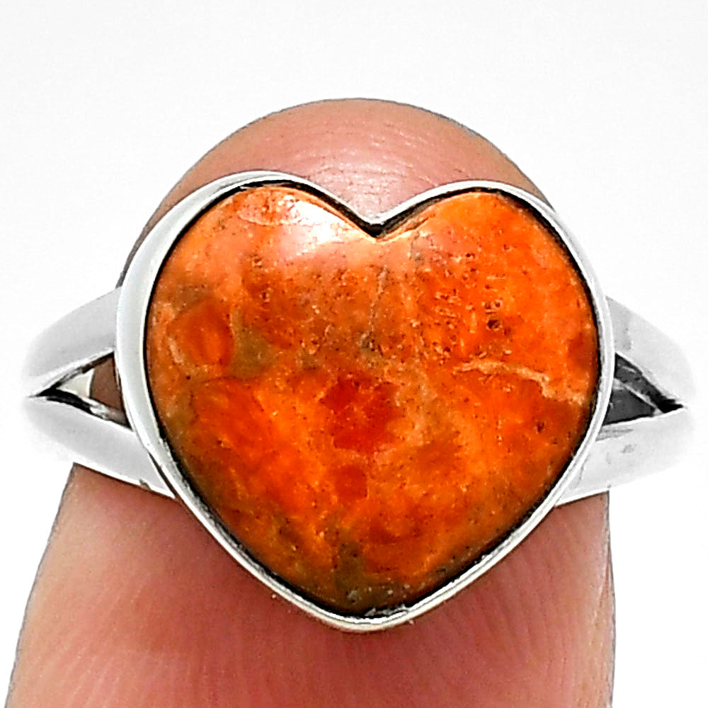 Heart Shape Natural Gemstone Ring 925 Sterling Silver Handmade Love Gift AGR1036 R-1073