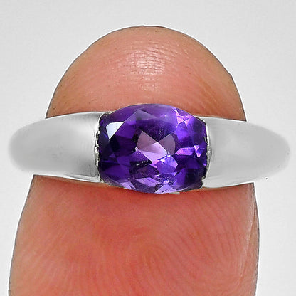 Classic Design Oval Gemstone Band Ring 925 Sterling Silver by Desiregem AGR1037 R-1743