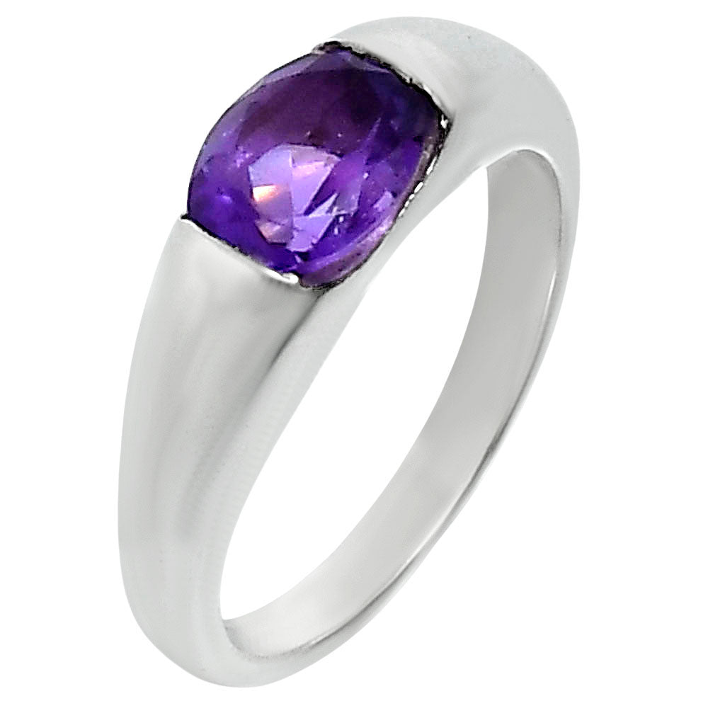 Classic Design Oval Gemstone Band Ring 925 Sterling Silver by Desiregem AGR1037 R-1743