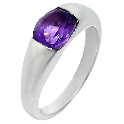Classic Design Oval Gemstone Band Ring 925 Sterling Silver by Desiregem AGR1037 R-1743