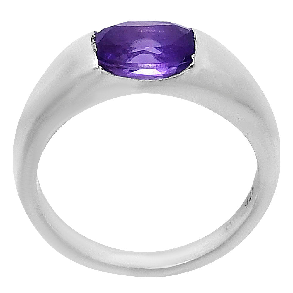 Classic Design Oval Gemstone Band Ring 925 Sterling Silver by Desiregem AGR1037 R-1743