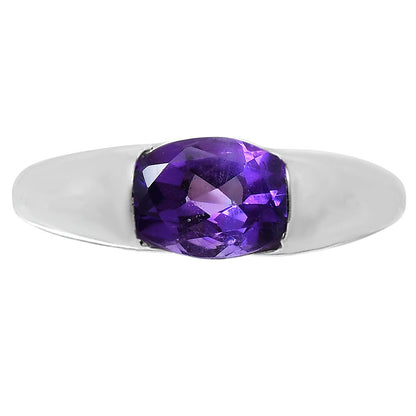 Classic Design Oval Gemstone Band Ring 925 Sterling Silver by Desiregem AGR1037 R-1743