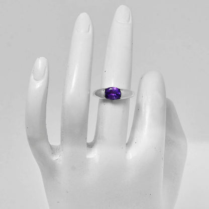 Classic Design Oval Gemstone Band Ring 925 Sterling Silver by Desiregem AGR1037 R-1743