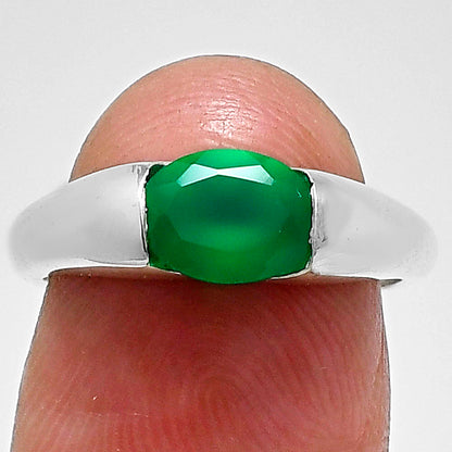 Classic Design Oval Gemstone Band Ring 925 Sterling Silver by Desiregem AGR1037 R-1743