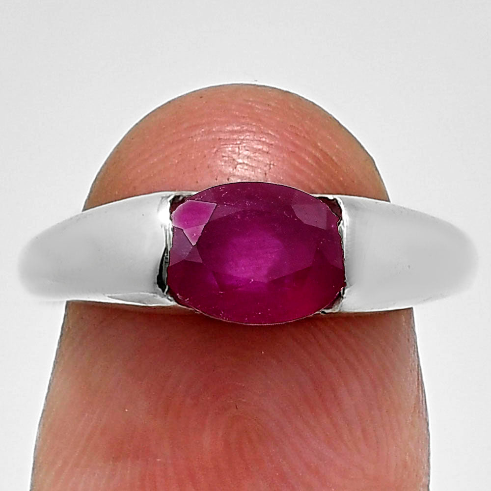 Classic Design Oval Gemstone Band Ring 925 Sterling Silver by Desiregem AGR1037 R-1743