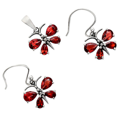 Butterfly Gemstone Jewelry Set 925 Sterling Silver Earrings Pendant AGT1003 T-1014