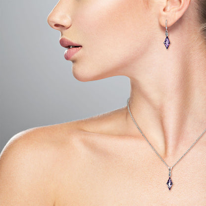Marquise Gemstone Pendant Earrings Jewelry Set 925 Sterling Silver AGT1005 T-1016