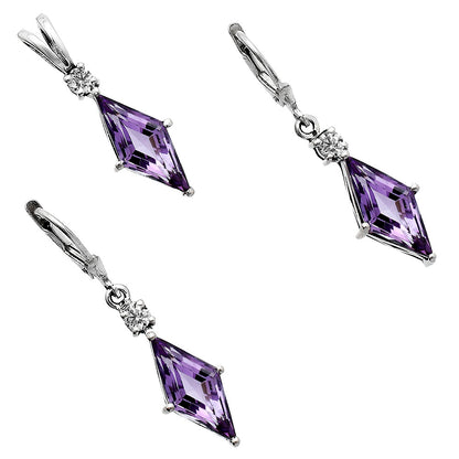Marquise Gemstone Pendant Earrings Jewelry Set 925 Sterling Silver AGT1005 T-1016