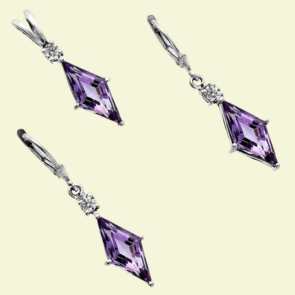 Marquise Gemstone Pendant Earrings Jewelry Set 925 Sterling Silver AGT1005 T-1016