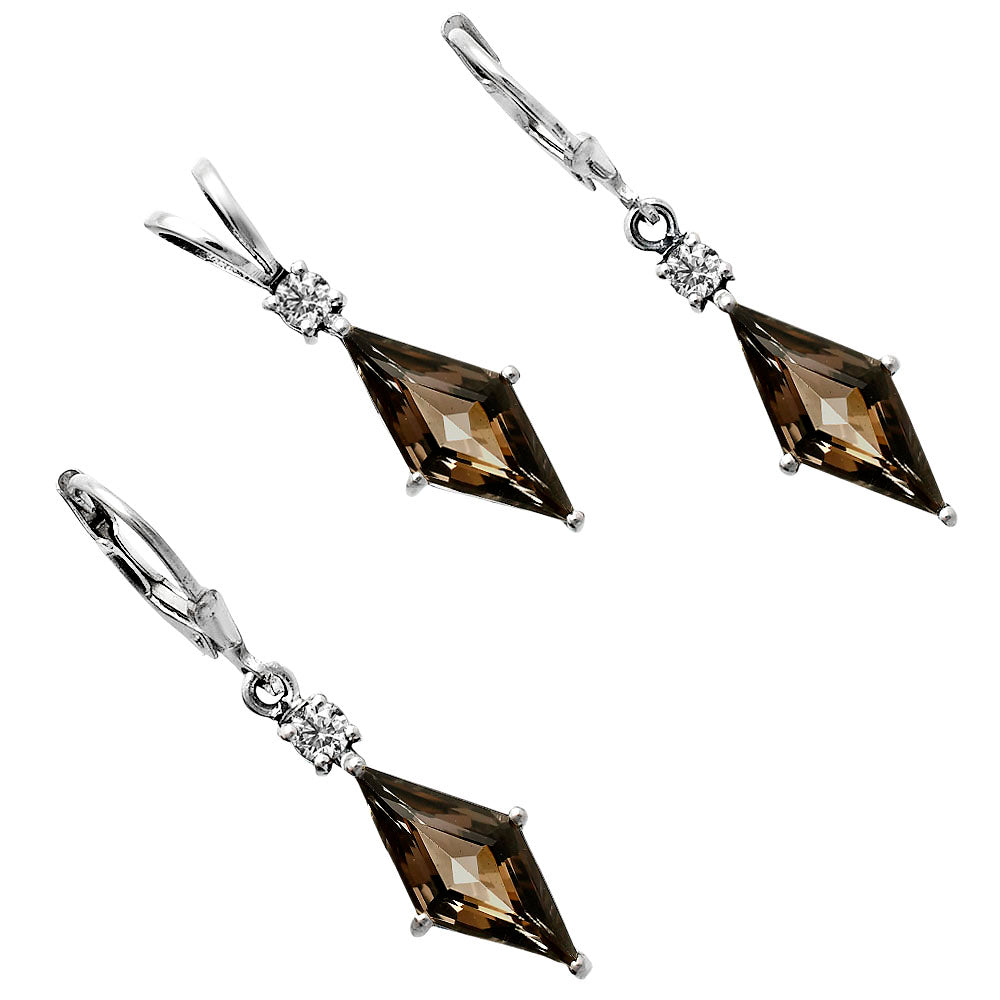Marquise Gemstone Pendant Earrings Jewelry Set 925 Sterling Silver AGT1005 T-1016