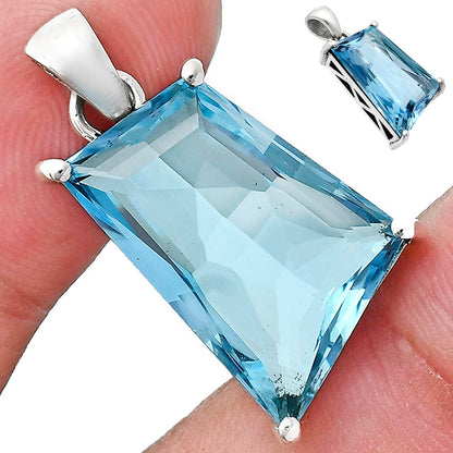 Modern Trapezoid Gemstone Earrings & Pendant Jewelry Set 925 Silver AGT1006 T-1017