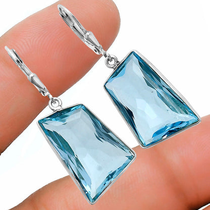 Modern Trapezoid Gemstone Earrings & Pendant Jewelry Set 925 Silver AGT1006 T-1017