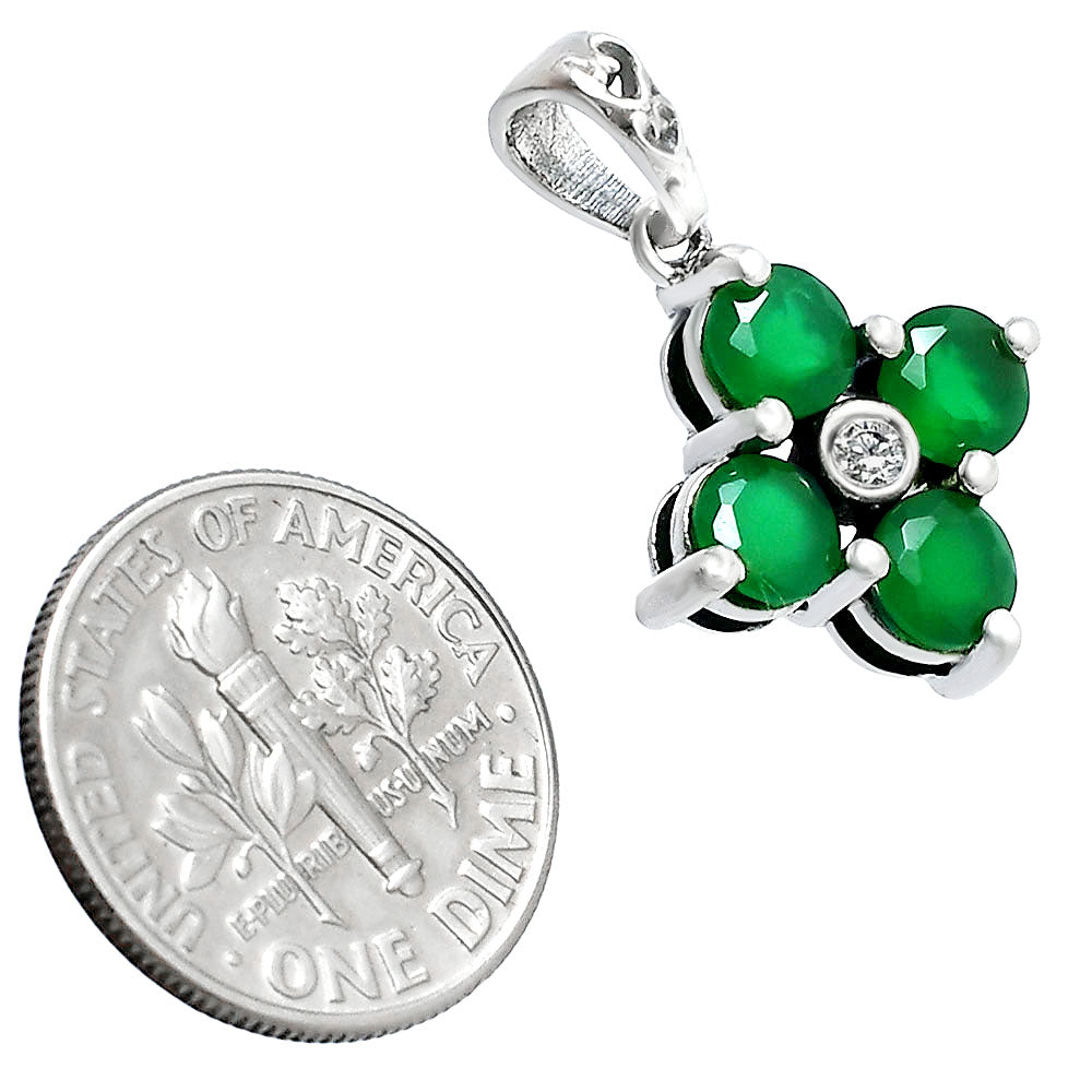 925 Sterling Silver Gemstone Flower Earrings & Pendant Jewelry Set AGT1012 T-1022