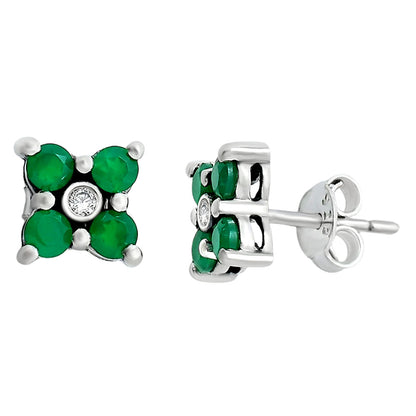 925 Sterling Silver Gemstone Flower Earrings & Pendant Jewelry Set AGT1012 T-1022