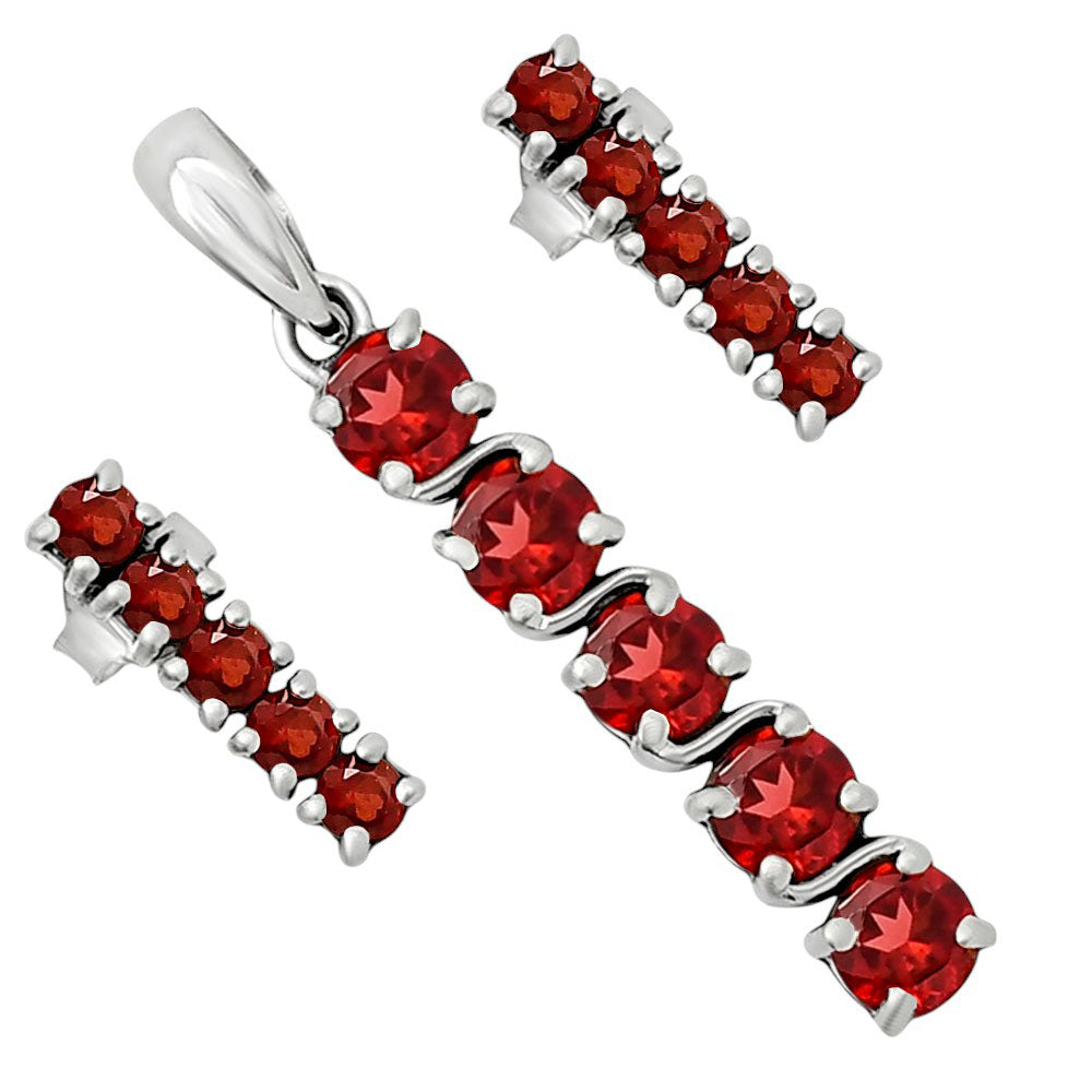 Vertical Gemstone Bar Set 925 Sterling Silver Earrings Pendant Jewelry AGT1013 T-1023