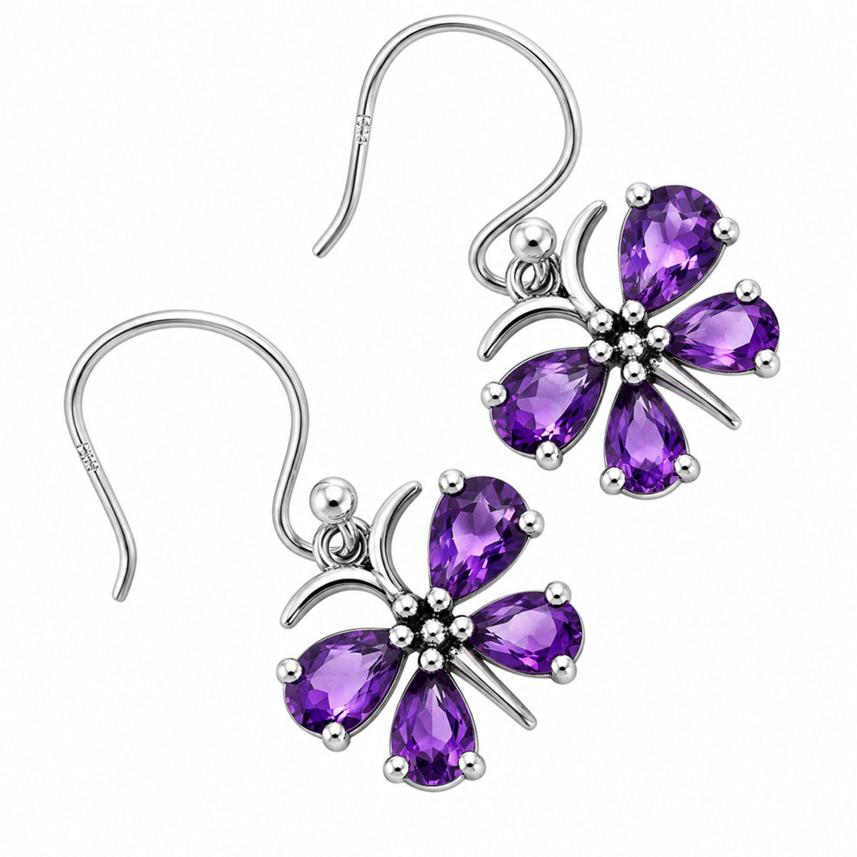 African Amethyst Earrings T-1014 AGTE1003_B