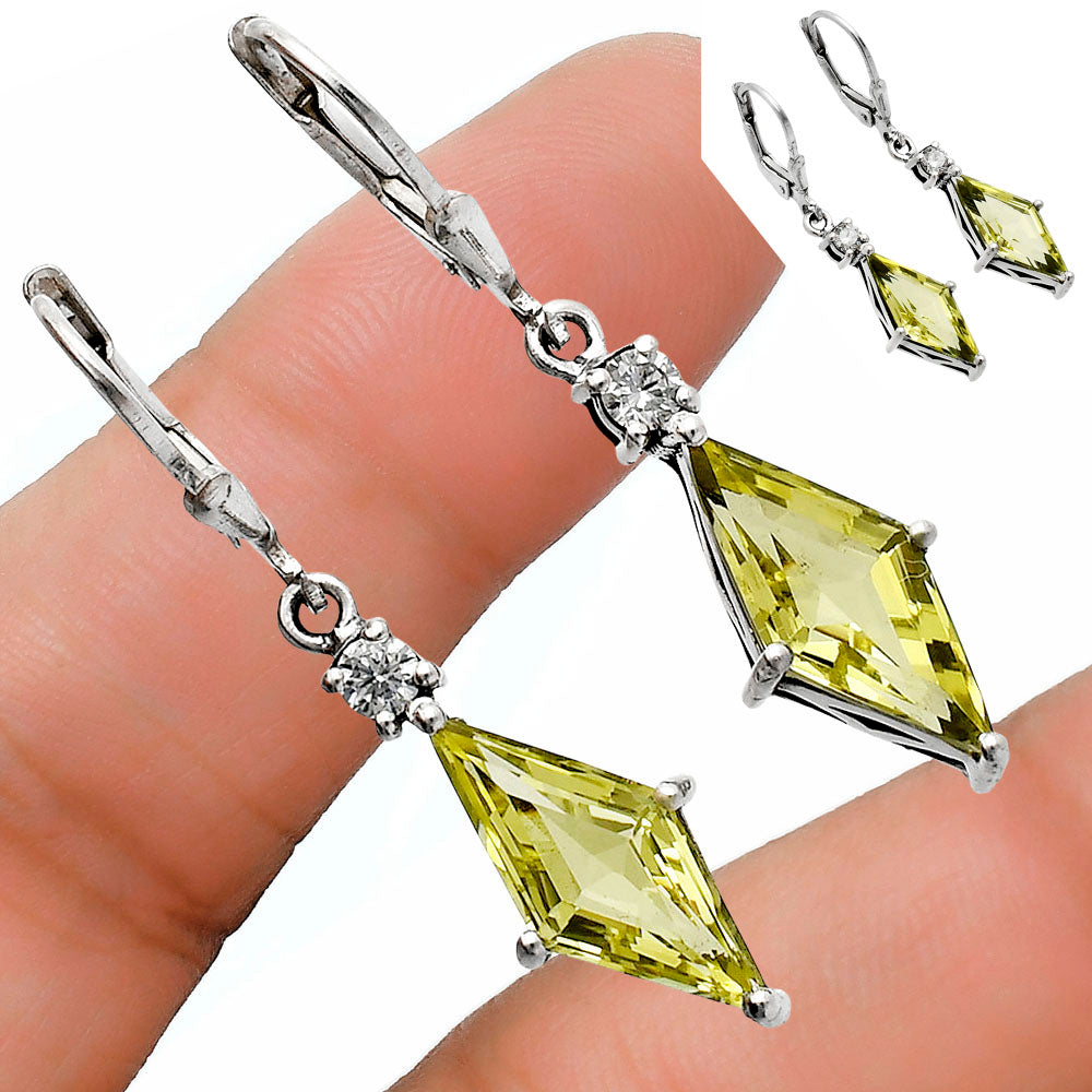Green Gold and Moissanite Earrings T-1016 AGTE1005_D