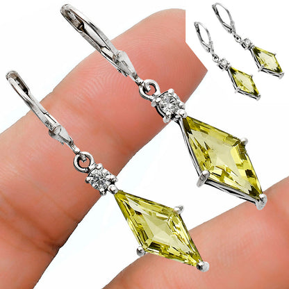 Green Gold and Moissanite Earrings T-1016 AGTE1005_D