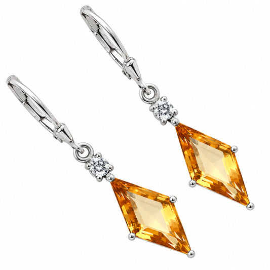 Citrine and Moissanite Earrings T-1016 AGTE1005_E