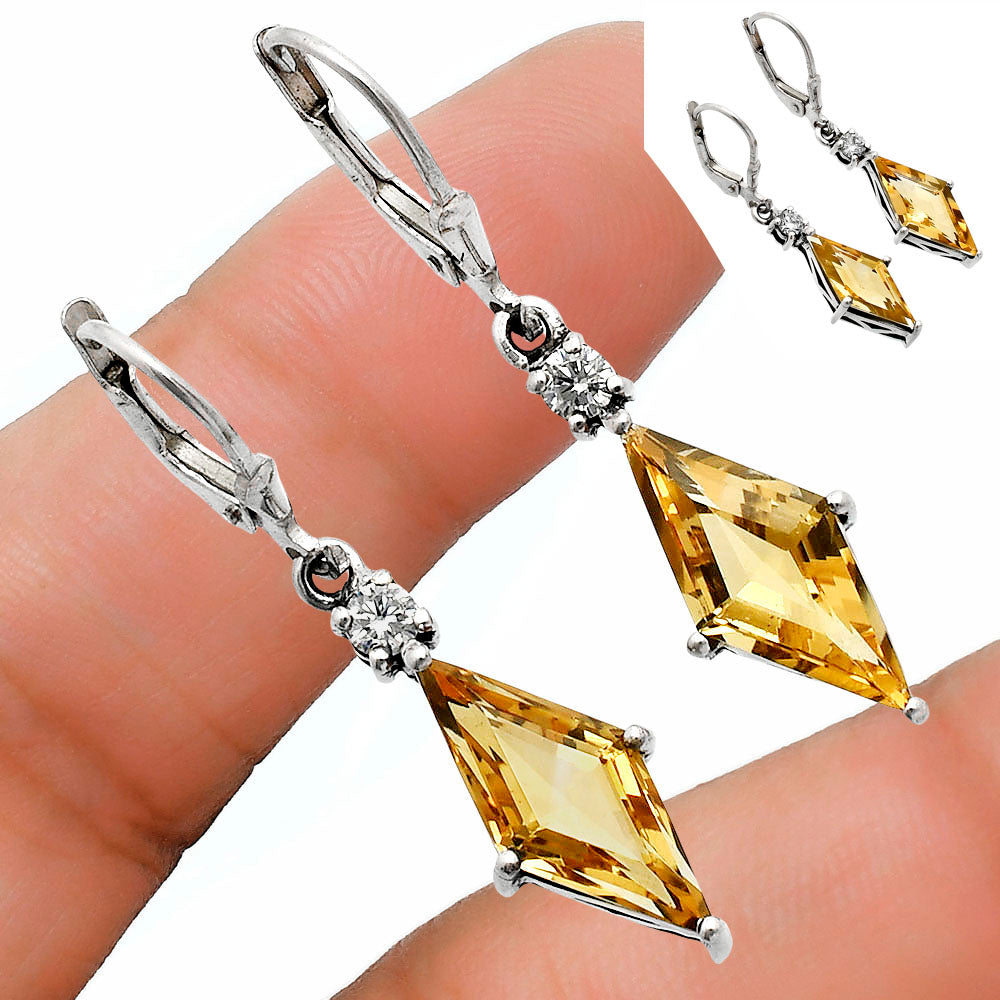Citrine and Moissanite Earrings T-1016 AGTE1005_E