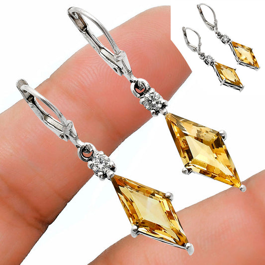 Citrine and Moissanite Earrings T-1016 AGTE1005_E