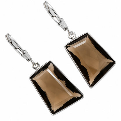 Smoky Quartz Earrings T-1017 AGTE1006_B