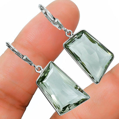 Prasiolite (Green Amethyst) Earrings T-1017 AGTE1006_E