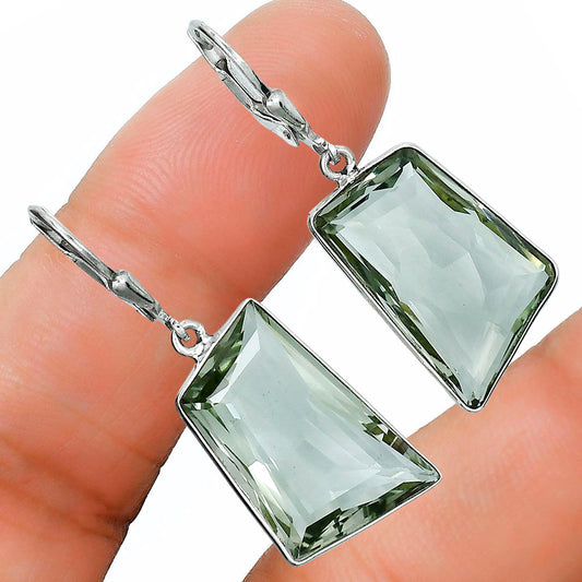 Prasiolite (Green Amethyst) Earrings T-1017 AGTE1006_E