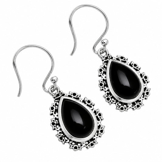 Black Onyx Earrings T-1018 AGTE1008_A