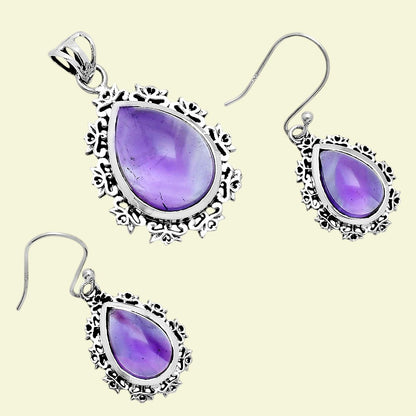 Amethyst Earrings T-1018 AGTE1008_B