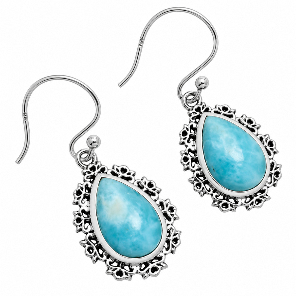 Larimar (Dominican Republic) Earrings T-1018 AGTE1008_E