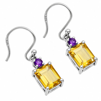 Citrine and Amethyst Earrings T-1019 AGTE1009_B