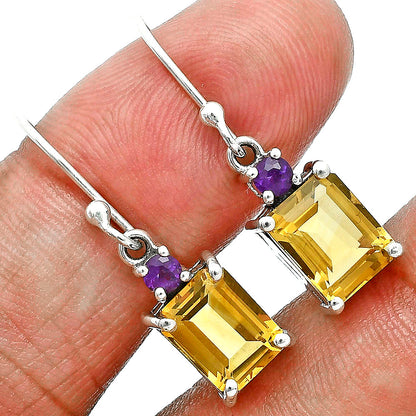 Citrine and Amethyst Earrings T-1019 AGTE1009_B