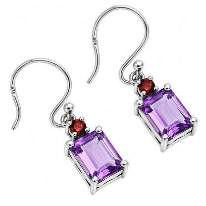 Amethyst and Garnet Earrings T-1019 AGTE1009_C